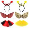 2/ 3pcs Dress up Clothes Princesses Fairy Costume Set Bees/Ladybirds Headbands Butterfly Wing Tutus Perfect Novel Gift