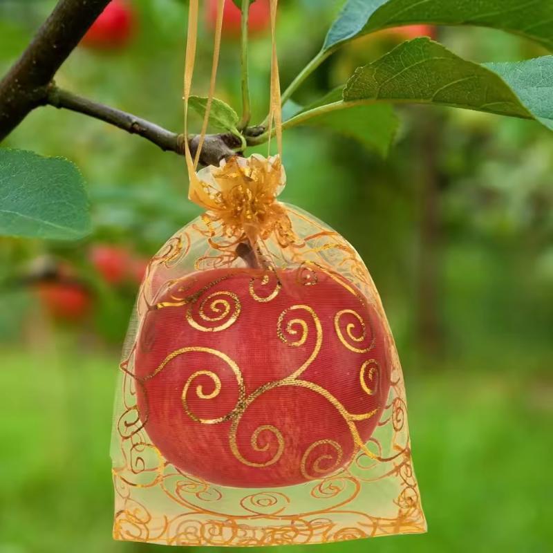 Shimmer Gold Candy Bags Drawable Organza Jewelry Packaging Pouch Christmas Holiday Wedding Birthday Party Favor Gift Wrap Bag