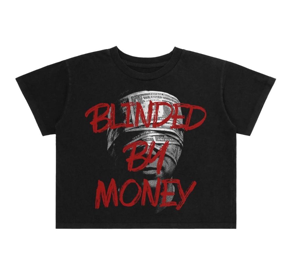 New Blinded by Money US Dollar Banknote Pattern ShortSleeve TShirt Loose Fit Casual Unisex Streetwear TShirt