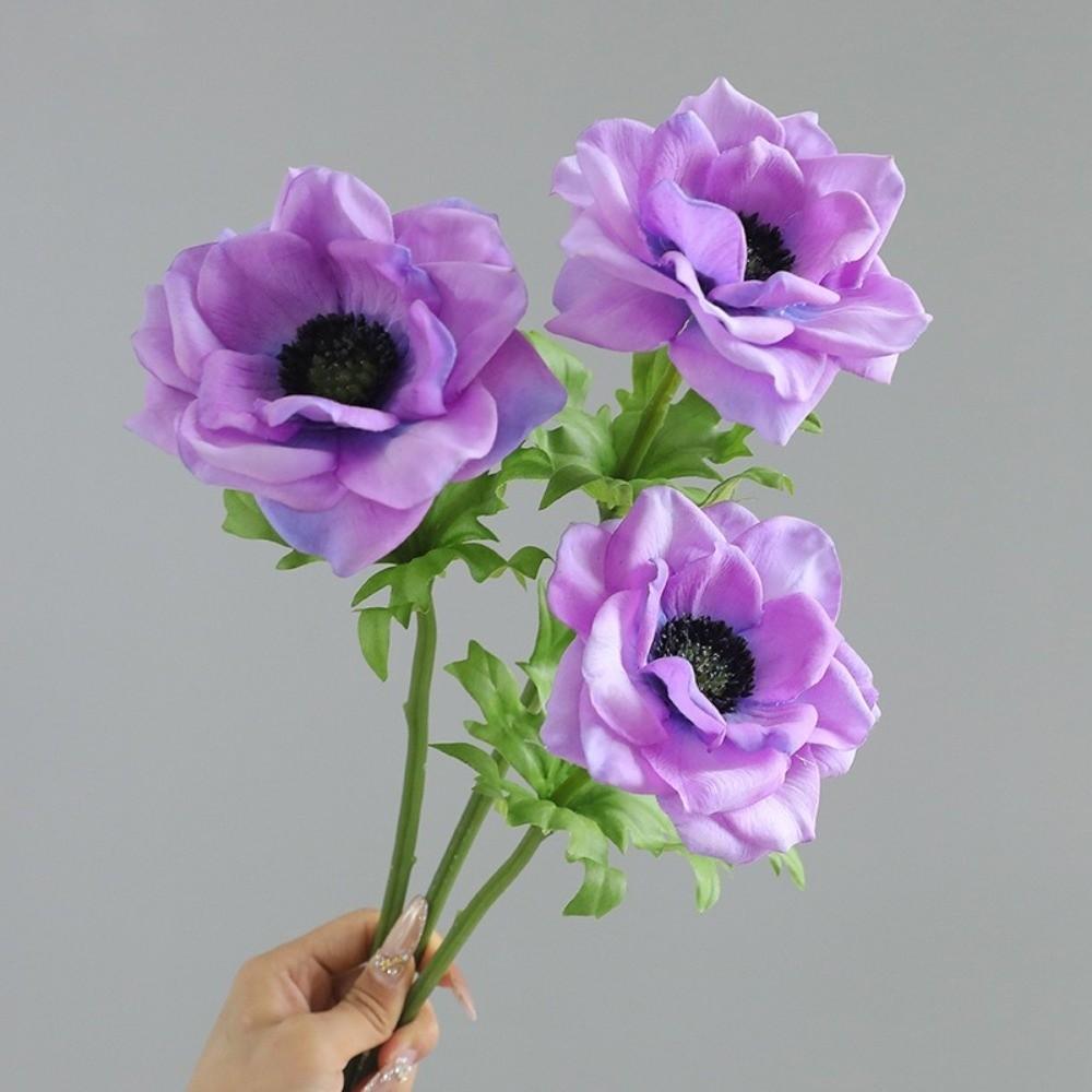 Real Touch Artificial Anemone Handmade Plastic Simulation Flowers Realistic Lifelike Fake Flower Plants Wedding Party Decor