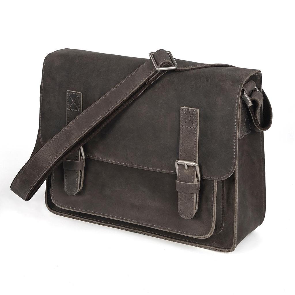 Herren Echtleder Umhängetasche, Oberste Schicht Rindsleder, Crazy Horse Leder, Lässiger Stil