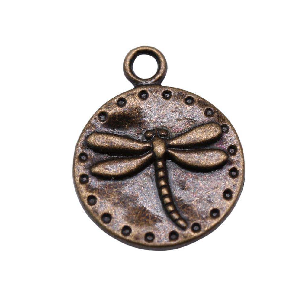 

20шт Подвески Стрекоза Подвески Античная Бронза Цвет Цинковый Сплав 15мм