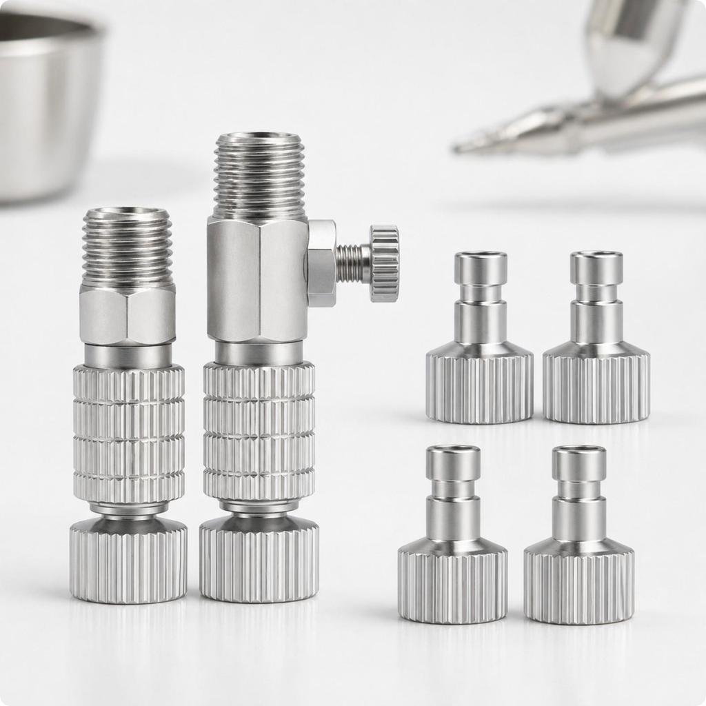 7 Pieces Hose Adapter Secure Locking for Air Tool Artists