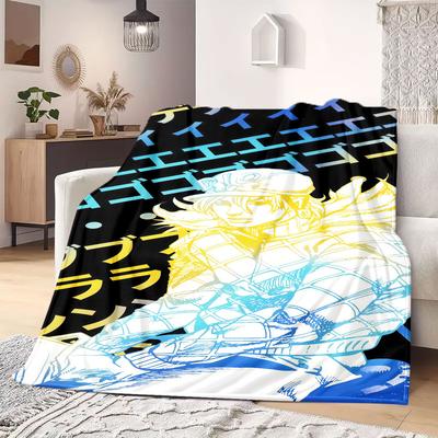JOJO Anime Flannel Blanket Warm,Comfortable,Suitable for Bedrooms,Sofas,Beds,Chairs,Picnics,Travel