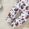 1-24 Months Baby Boy Cowboy Pattern All-over Print Jumpsuit Long Sleeve Romper
