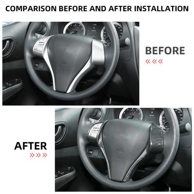For Nissan Navara NP300 2015-2025 Qashqai J11 X-Trail T32 Teana Altima 2013-2018 Steering Wheel Panel Cover Trim Sticker