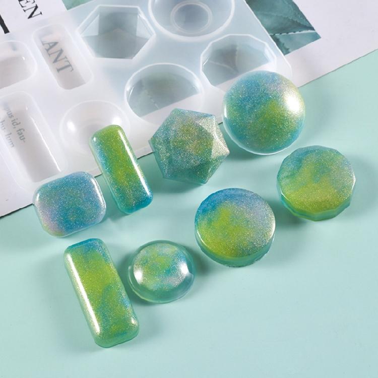 Geometric Round Rectangle Earring Pendant Mold Keychain Mold for Luggage Bag
