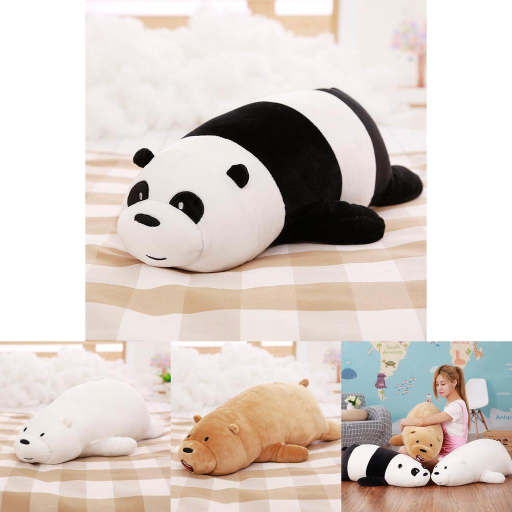 We Bare Bears Pillow Cartoon Bear Grizzly Bear Panda Soft Stuffed Plush Toy Doll Adorable And Cuddly