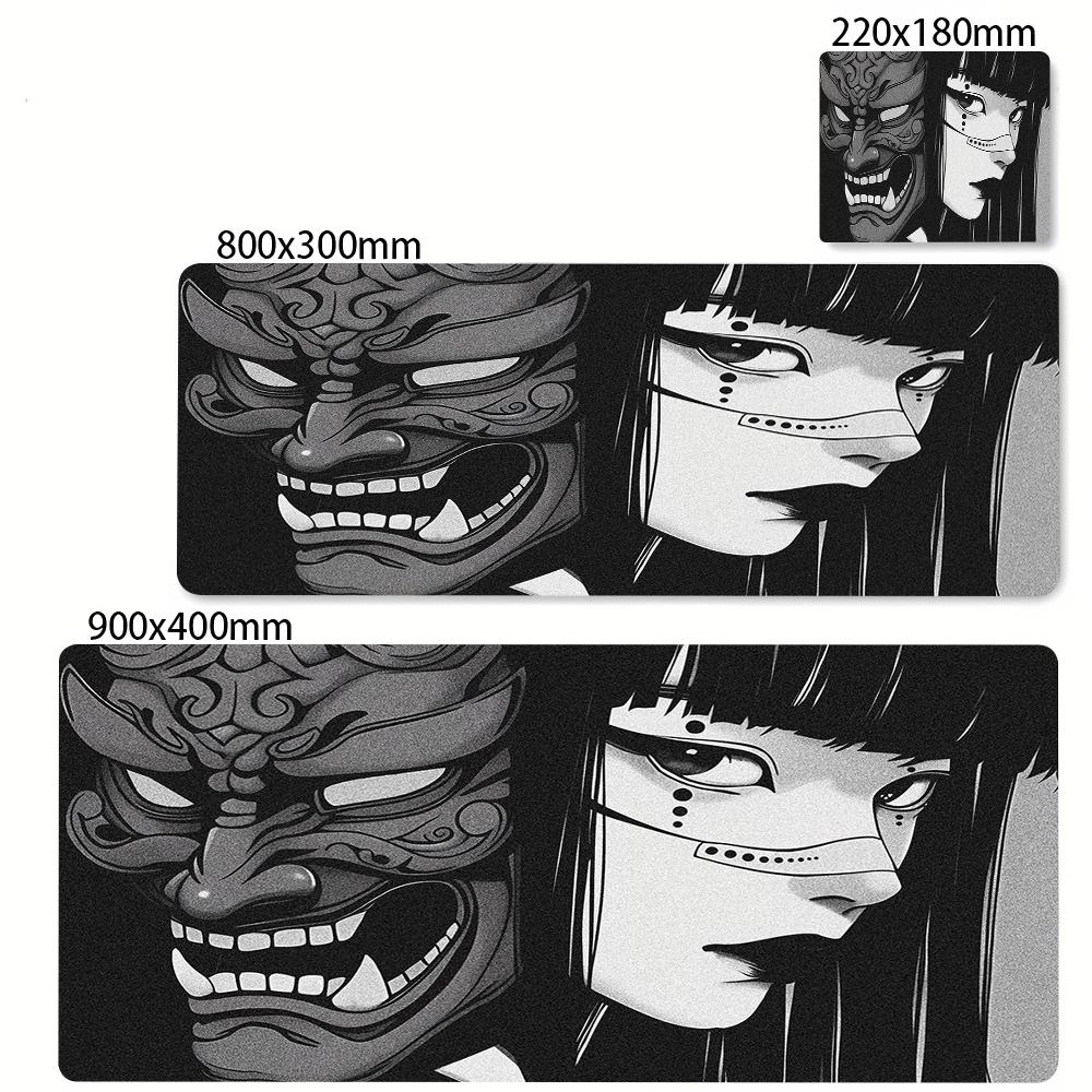Large Gaming Mosue Pad Premium Mousepad Gamer Mask Girl Anime Mouse Mat XXL xcm Deskmat Computer Keyboard Pads Office Carpet