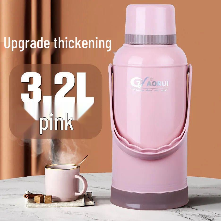 

Insulated Large-Capacity Thermos with Silver-Plated Glass Liner for Home & Office Full Set with Silicone Stopper