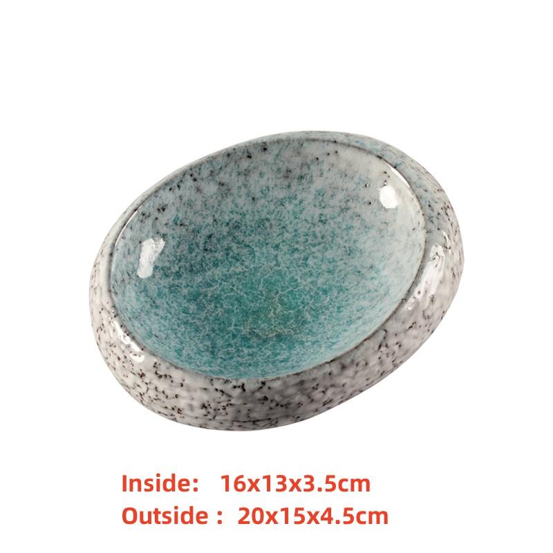 seafood Creative Stone Pattern Ceramic Bowl Thick Edge Sushi Bowl Sashimi Dessert Bowls Soup Bowls Restaurant Special Tableware