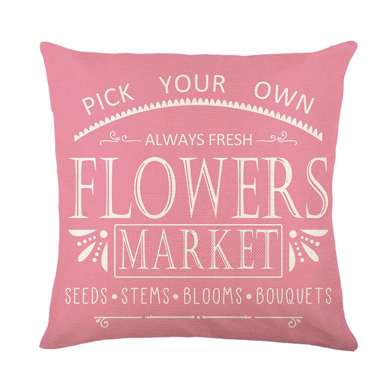 

New Spring Series Pillow Cover Living Room Sofa Decorative Cushion Cover Letter Printed Polyester Cushion 45 * 45Cm (without pillow core)