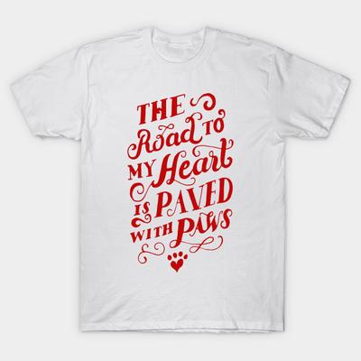 T-Shirt Damen Der Weg zu meinem Herzen ist gepflastert... Rotes Harajuku Print Kawaii T-Shirt Sommer Kurzarm Damen T-Shirt Top Tee