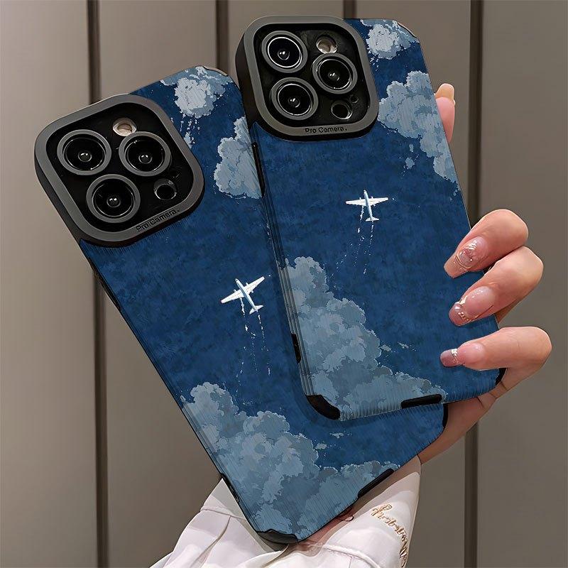 Deep blue night sky phone case suitable for iPhone 17 16 15 14 13 12 11 Pro/Max/Plus anti drop and shockproof back cover