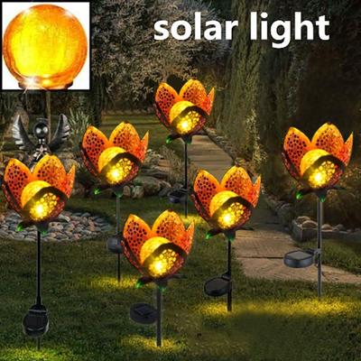 Solar LED Flower Light Lawn Lantern Flame Lamp Water-resistant Outdoor