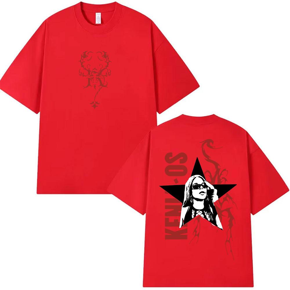 

Singer Kenia Os Album Tour 2026 Graphic T Shirts Unisex Women Hip Hop Pop Music Short Sleeve Tshirt Vintage Cotton Tees Streetwear S