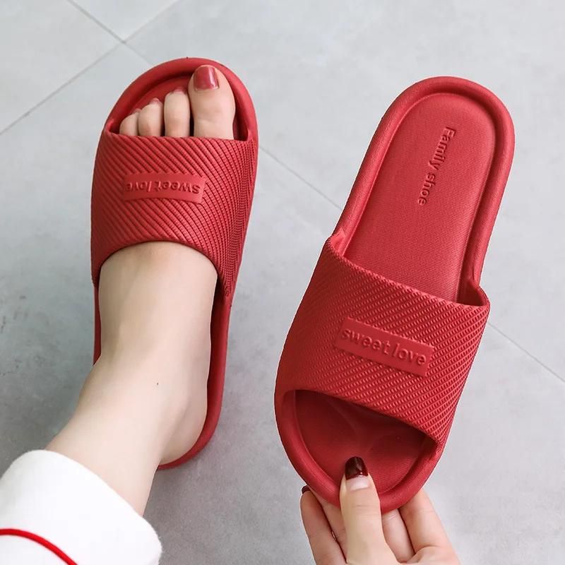 Fashion Summer Bathroom Slippers Men Women Non-slip fashion Slides Indoor House EVA Slippers Woman Couples at Home Happy Flops