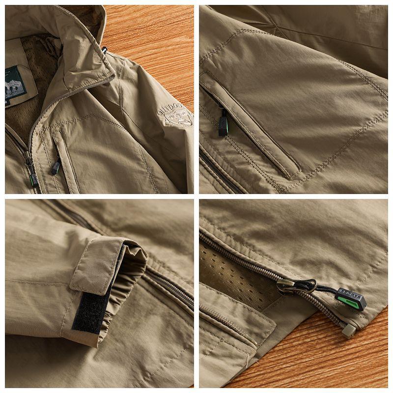 Herren Windbreaker Jacken für Männer Motorradhelm Militärkleidung Wasserdichte Kapuzenjacke Camping Outdoor Wandern Herrenmantel