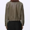 [shins Miss] Fake Leather Banding Flap Pocket Jumper Swwjpp12050 Kh