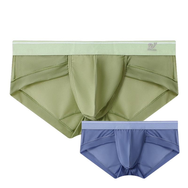 Men's 2025 Ultra-Thin Sexy Mesh Triangle Underwear - Breathable Ice Silk, Quick-Drying & Transparent.