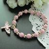 Fashion Angel Wing Cross Bracelet Acrylic Bead Chain Exquisite Religious Gift