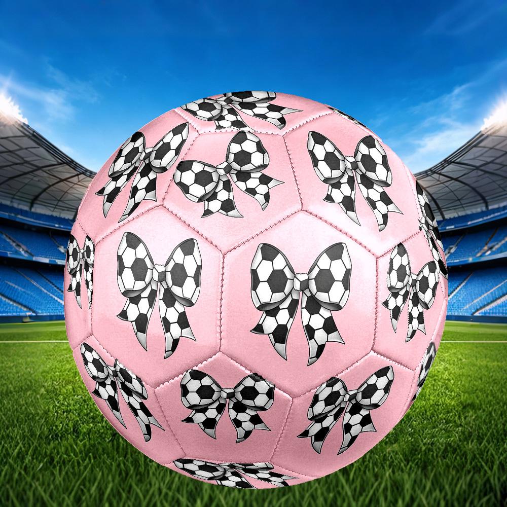 1pc Soccer Ball Bow Theme Soccer Ball Football, Size 5, Lightweight PVC, Outdoor Training Soccer Ball,Gift j614100