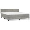3130973 vidaXL Lit à sommier tapissier et matelas Gris clair 180x200cm Velours