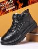 Wool Snow Cotton Shoes High-top Velvet Leather Shoes Middle-aged Men's Shoes Large Size Thickened Winter Shoes Thick Sole Warm Winter Non-slip