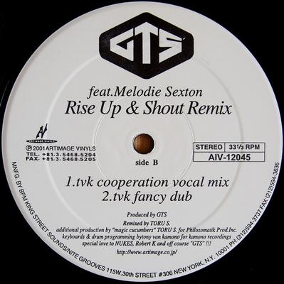 12inch Record GTS, MELODIE SEXTON - Rise Up & Shout Remix AIV12045 Artimage Vinyls 2001 Japan Dance & Electronica Used