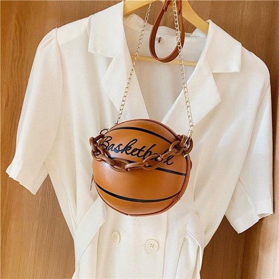 Female Leather Basketball Bag Gown Bags for Teenagers Women Shoulder Bags Crossbody Chain Handbags