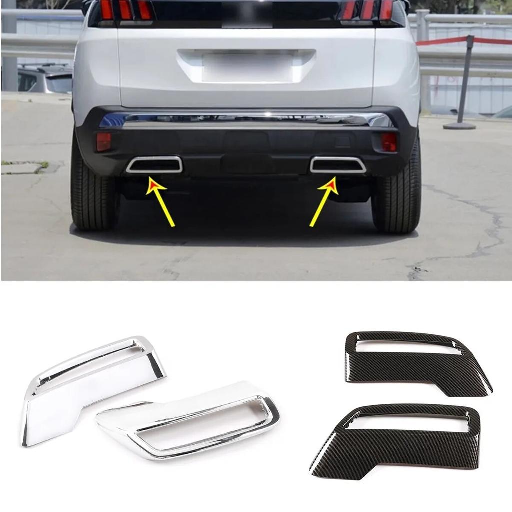 Copertura Tubo Terminale Marmitta Scarico Posteriore Auto Adesivi Copertura Tubo di Scarico Per Peugeot 3008 4008 5008 Allure 2017-22 Accessori Auto