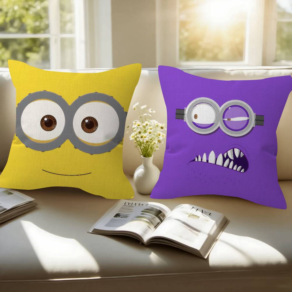 Personalized Pillow Cover Kids Bedroom Wild Party Decor Pillowcase Kid Birthday Shower Gift Cute Banana Cartoon-M-Miniones