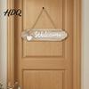 Weatherproof Entrance Sign Front Door Welcome Sign Pastoral Style Wall Decoration Rustic Wooden Housewarming Gifts for New Home Hanging Ornament