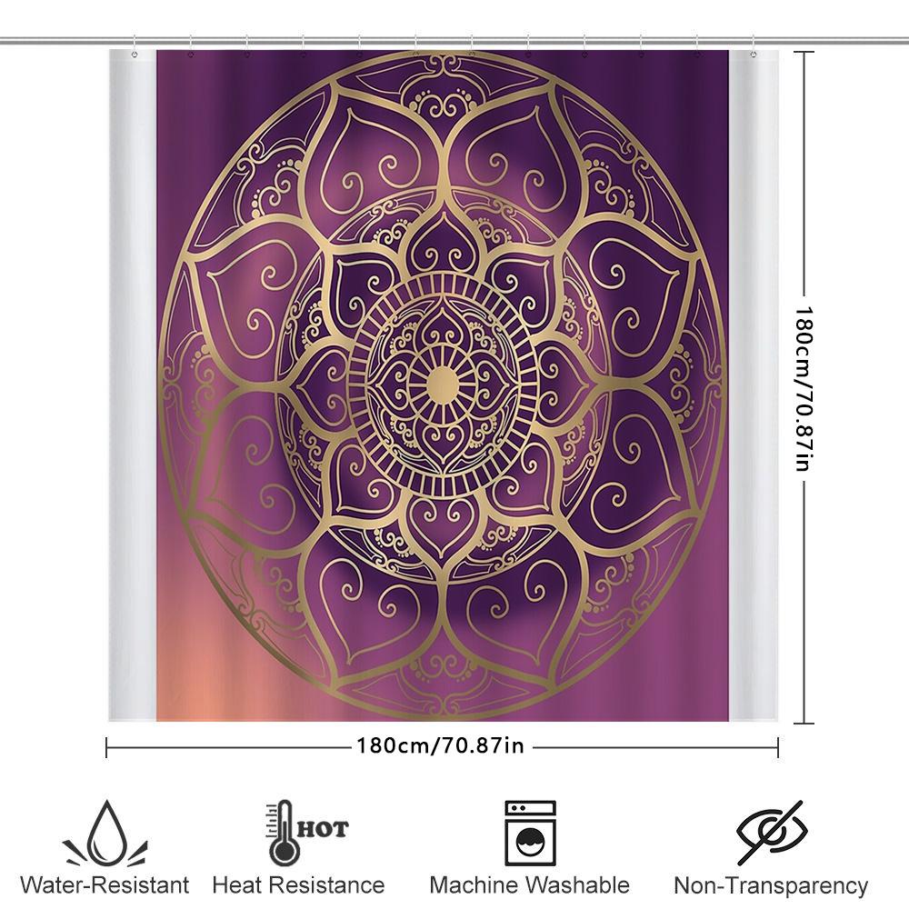 Boho Duschvorhang Mandala Wandteppich Hippie Wandbehang Floral Badezimmerdekor Ästhetischer Raumteiler Naturinspirierte Kunst Friedlich