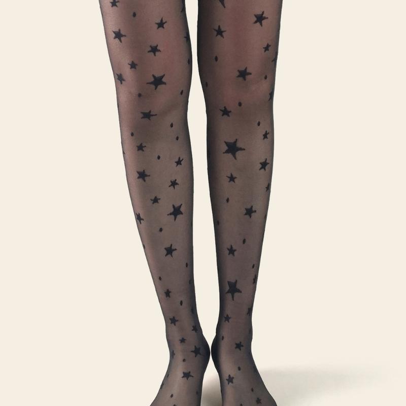 Thin Star Embroidery Pantyhose Cute Pattern Tights for Women Fashion Stockings Perfect For Layering Outfits