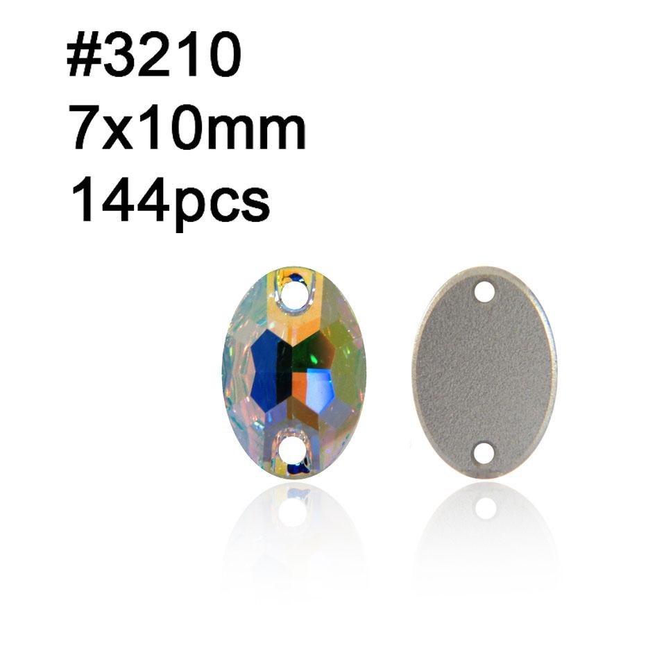Yanruo AB Color Sew on Glass Crystal Sewing  Rhinestone Crystal Flat Back Rhinestone for Dresses