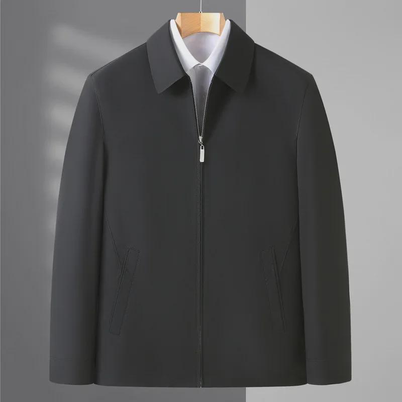 Kurtka męska casualowa w średnim wieku w dużym rozmiarze - płaszcz z dużymi klapami dla osób dużych i wysokich