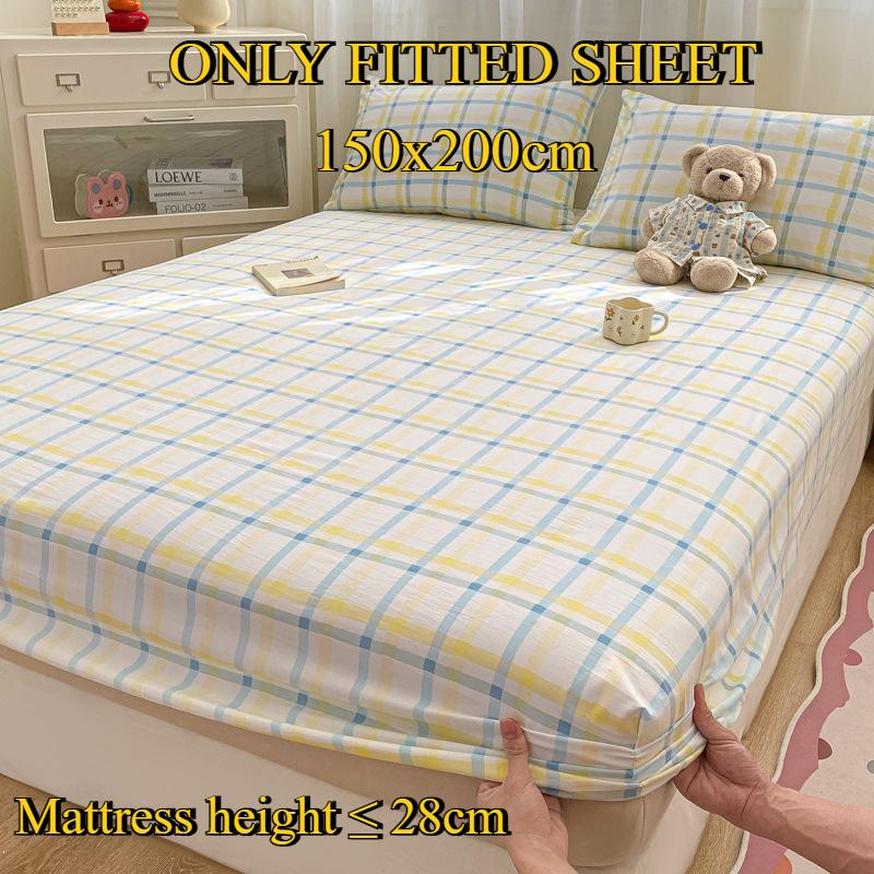 Fitted Sheet Pure Cotton Non-fading Non-balling Single-piece Bed Sheet Non-slip Multi-specification Bedding Bedspread Protector