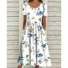 Summer New Mid-Rise Women's Casual Crew Neck Print Women's Dress
