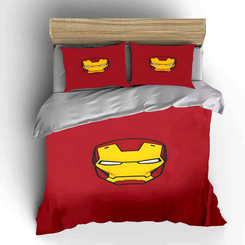 Yellow Iron Man Helmet. Bedding Sets Duvet Cover Sets Duvet Covers Pillowcases(1 * Duvet Cover 2 * Pillowcases, Without Duvet Insert)