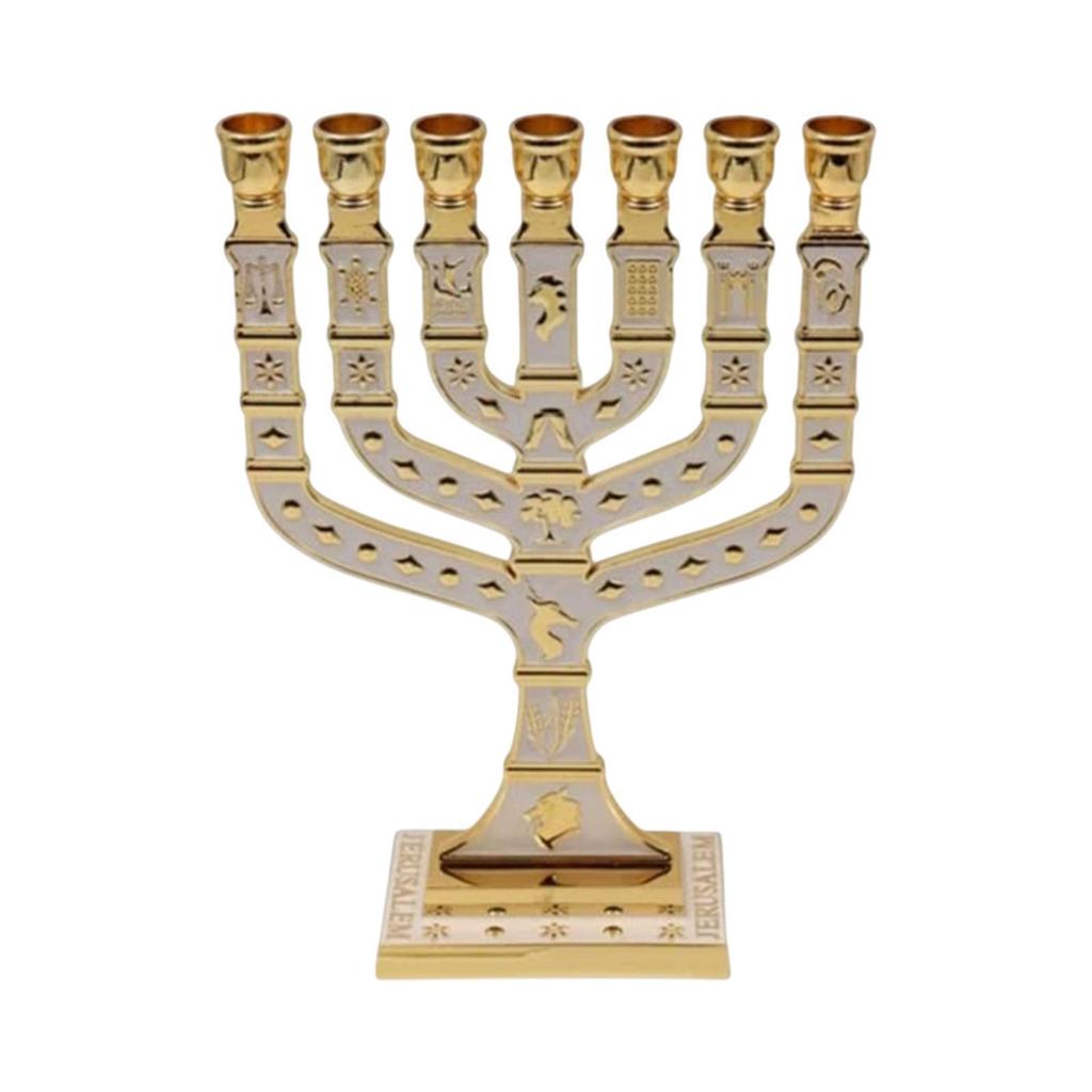 7 Branches Menorah Candelabrum Candle Holder for Anniversary Fireplace