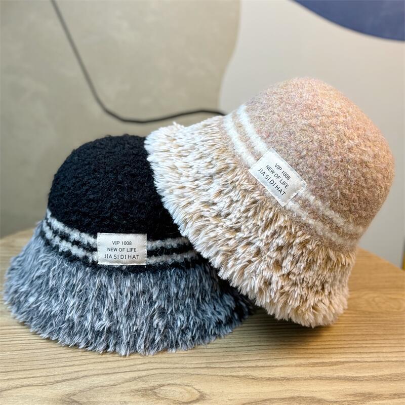 Knitted Fisherman Hat for Women In Autumn and Winter Cold Proof and Warm Ear Protecting Basin Hat Versatile Face Showing Small Woolen Hat