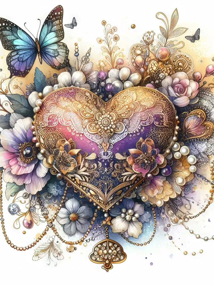 5DDIY Diamond Painting Colorful Cross Butterfly Jewelry Cross Embroidery Set  with Diamond Embroidery Flower Home Decoration