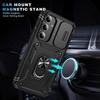 For Samsung Galaxy S25 Case TPU+PC Slide Camshield Kickstand Phone Cover