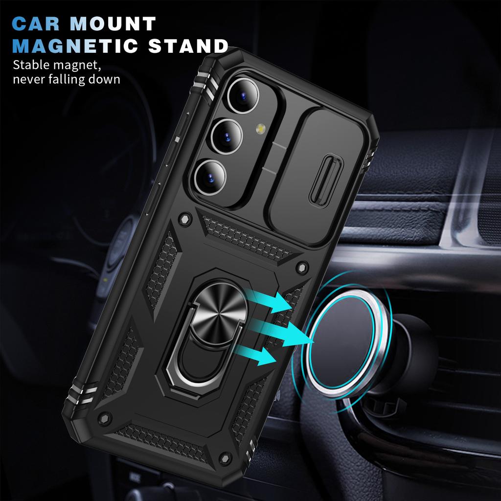 For Samsung Galaxy S25 Case TPU+PC Slide Camshield Kickstand Phone Cover