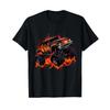 Monster Truck Fire Flames Burning Kids Boys T Shirt Black S Vintage Fashion Stylish Unisex Slightly Graphic Casual
