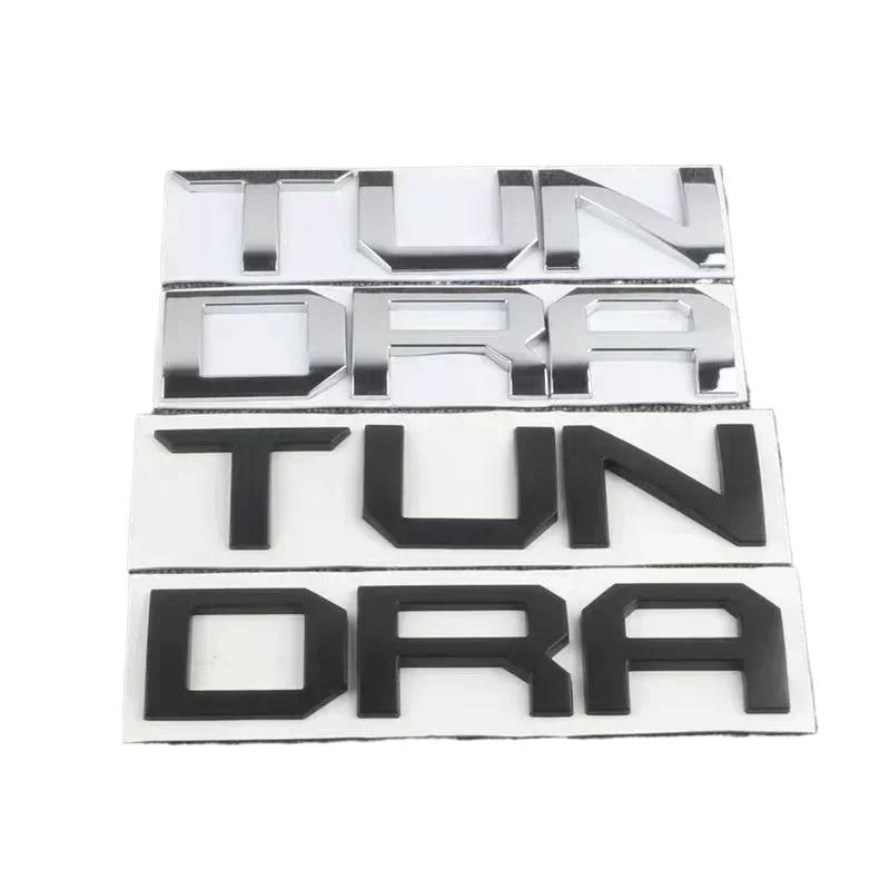 3D glossy black silver letters For Toyota TUNDRA Trunk Emblem Badge Stickers car accessories modified car sticker FE6