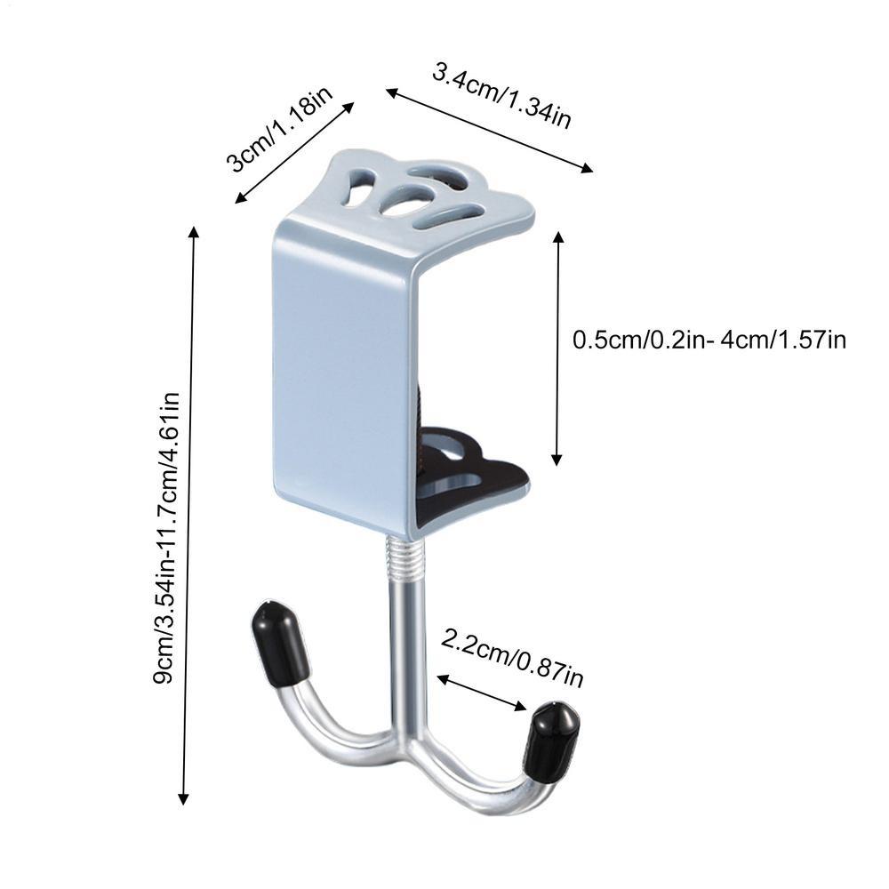 Adjustable Desk Side Hook Double Hooks Handbag Rack New Backpack Holder