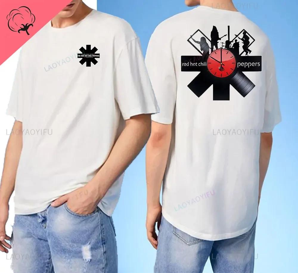 ZheXiong TEE 2024 Nieuwe Aankomst Red Hot Chili Heren T-shirt Peppers Heren Dubbelzijdig Bedrukte T-shirts Hoge Kwaliteit Korte Mouw Tee Harajuku Tops M