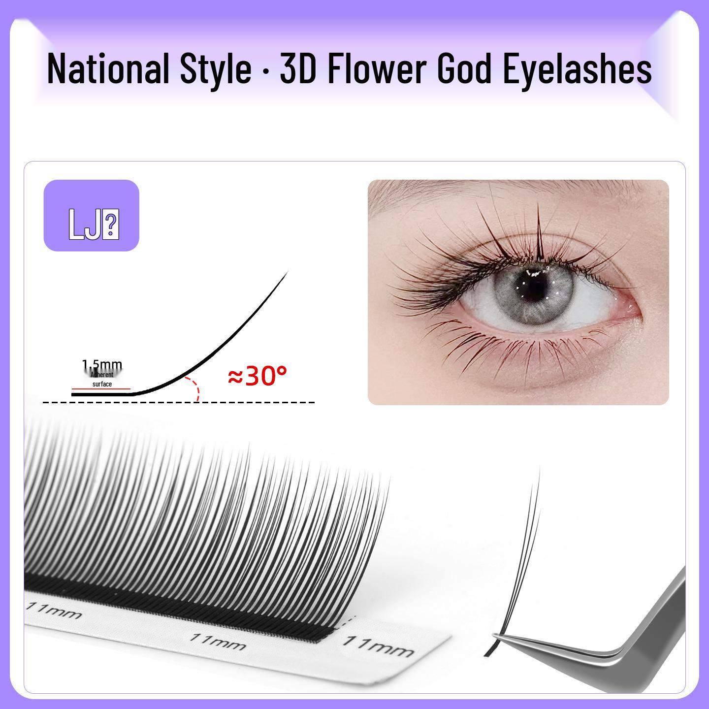 

Національний стиль 3D6D Квіткова Богиня Камелія Нарощування вій - М яке, Натуральне та Незлипаюче для образу Манга-Лисиці 3D Flower Goddess Eyelash (LJ curl)